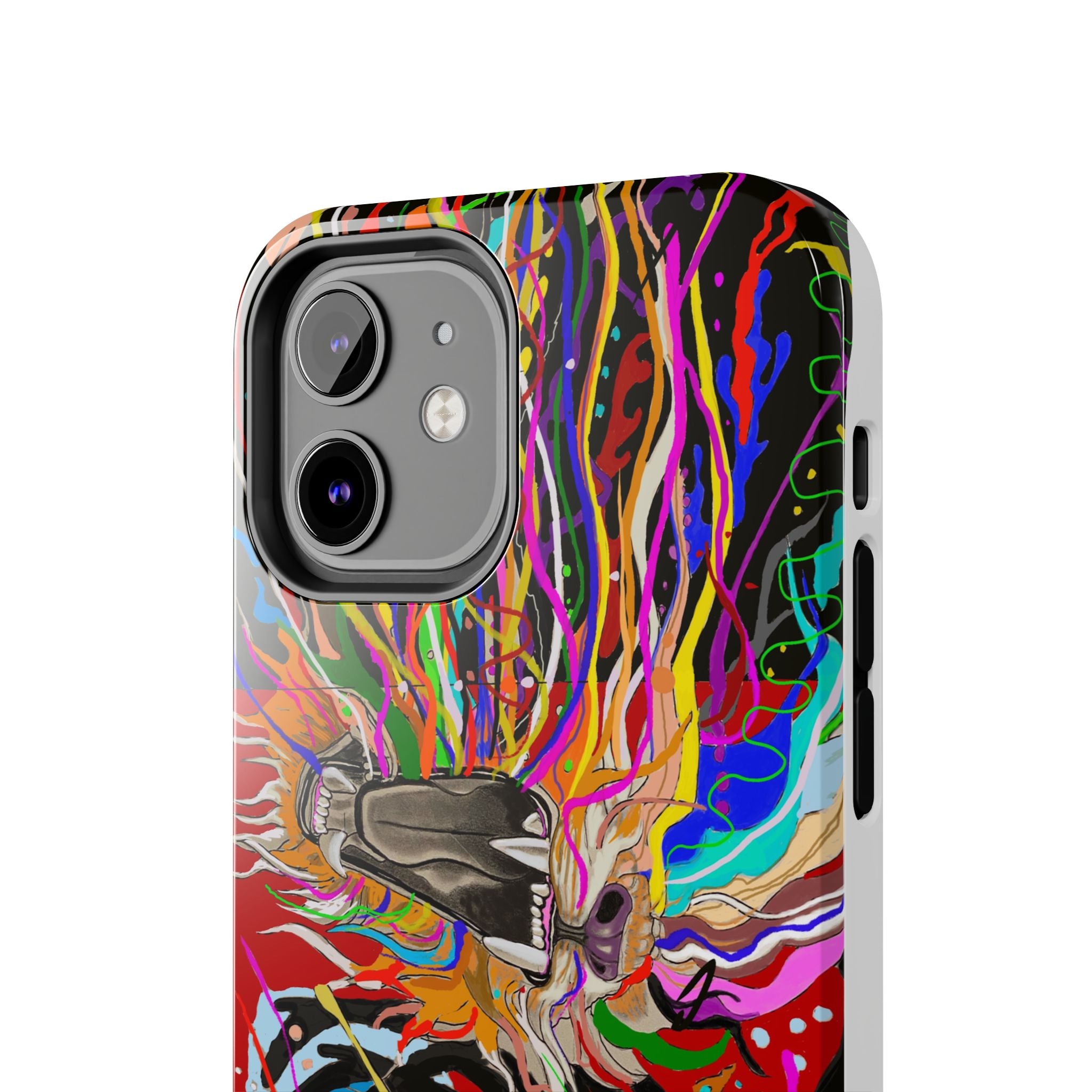 Psychedelic Skull Art Phone Case — Colorful Trippy Graphic Tough Case